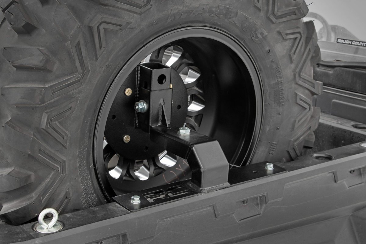 Can-Am Defender HD10 Spare Tire Carrier - Bed Side Mount - Rough Country - Black - '16-'23